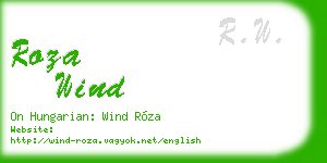 roza wind business card